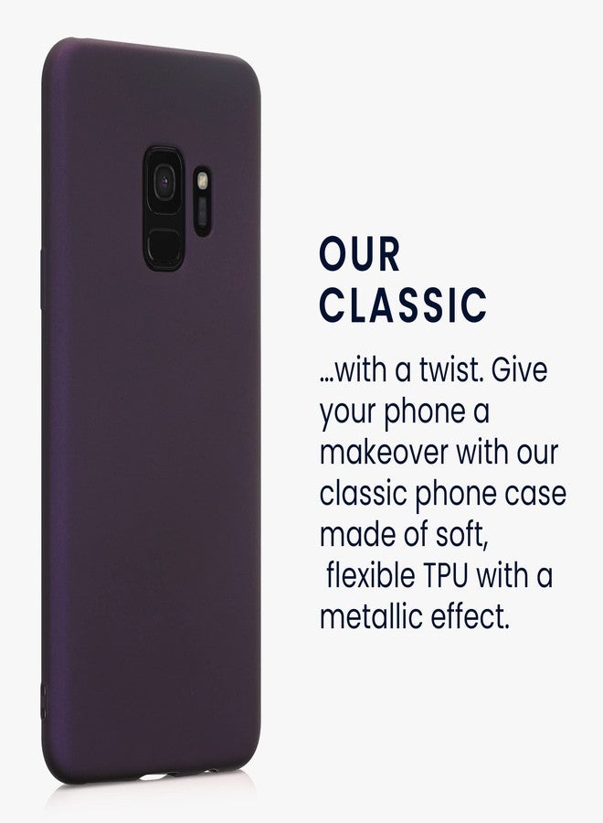 كي دابليو موبايل جراب kwmobile متوافق مع سامسونج جالاكسي S9 - غطاء سيليكون TPU معدني ناعم ونحيف - لون توتي معدني - Image 3