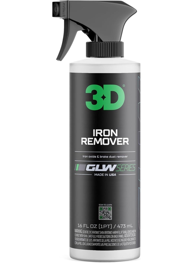 3D GLW Series Iron Remover â€“ Fast Acting Fallout & Brake Dust Cleaner | pH Balanced Wheel & Paint Decontamination | DIY Detailing Spray | Made in USA |16 oz - Image 1