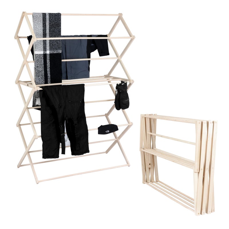 Pennsylvania Woodworks Pennsylvania Woodworks Clothes Drying Rack Solid Maple Hard Wood Laundry Rack for Blankets Towels Bedding  More Heavy Duty Folding Drying Rack Made in USA No Assembly Needed XXLarge 