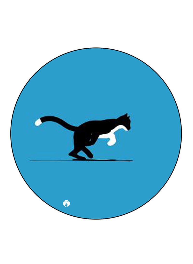 RKN Cat Printed Mouse Pad Round  Multicolour