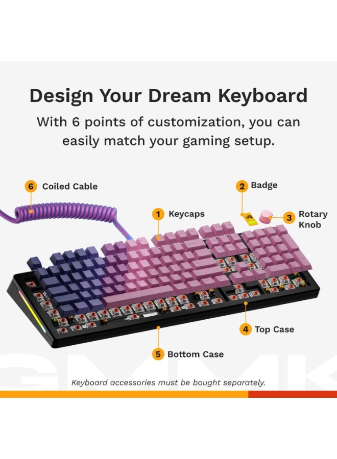 Glorious Gaming - GMMK 3 PRO: Custom Mechanical Keyboard, Full Size 100% Keyboard, Modular Aluminum Body & Gasket System, Hotswappable MX Switches, Sound Dampening Foam, Custom Keycaps, ANSI (Black) -US - Image 2
