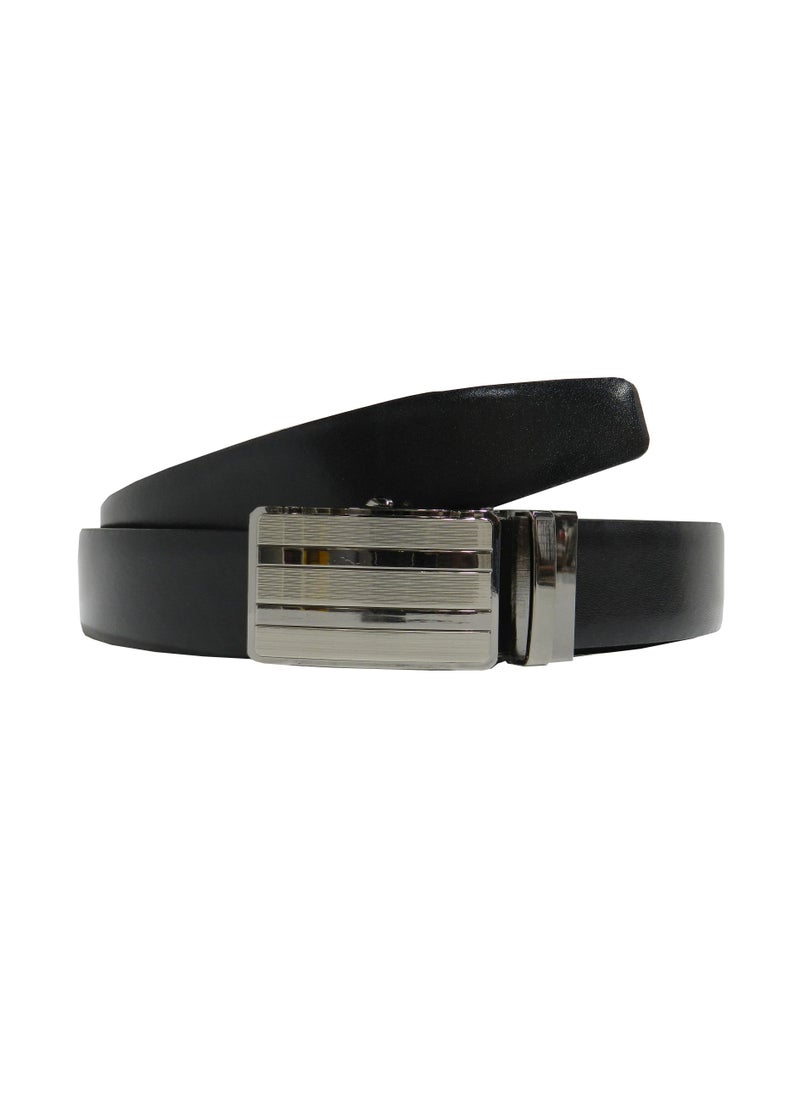 LAVERI LEATHER GENUINE LEATHER 35 MM FORMAL  BLACK AND BROWN BELT FOR MENS WITH AUTO LOCK BUCKLE  - Image 2
