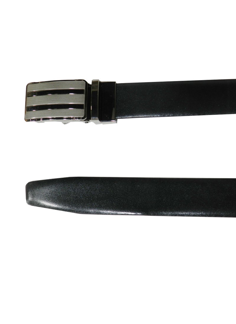 LAVERI LEATHER GENUINE LEATHER 35 MM FORMAL  BLACK AND BROWN BELT FOR MENS WITH AUTO LOCK BUCKLE  - Image 5