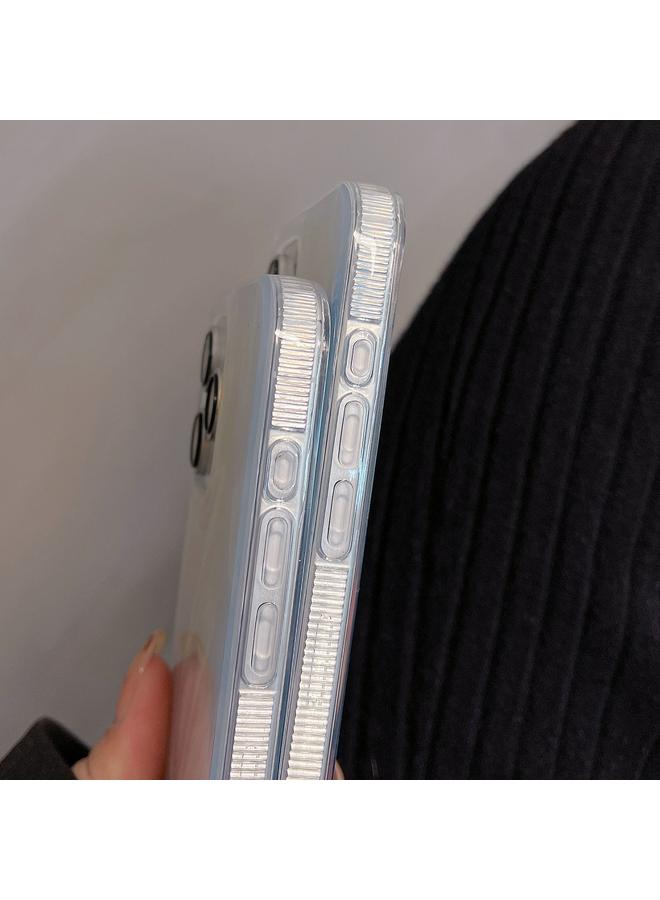 Zaboon Case For iPhone 13 Pro Hot Silver Stamp Gradient Feather Acrylic Hybrid TPU Phone Case - Image 5