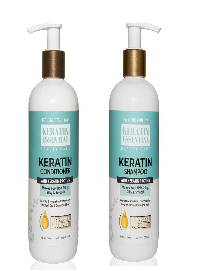 KERATIN ESSENTIAL | Keratin Shampoo & Condioner 300ml Each With Protein Extract - Image 1