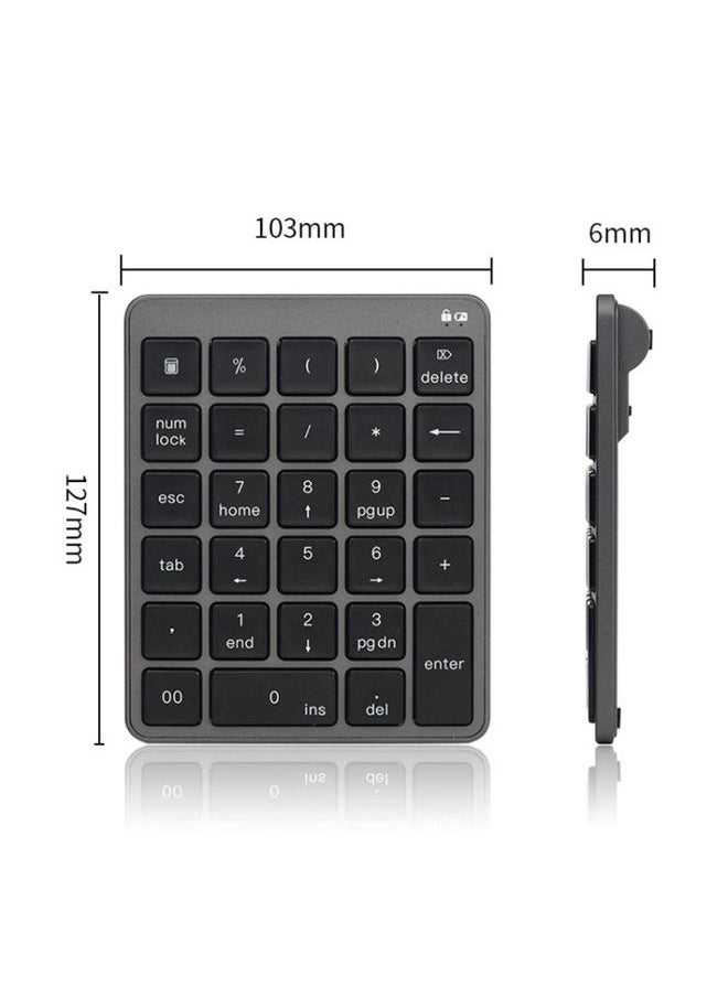 Generic - KN-980 28 Keys Portable Wireless Digital Quiet Keypad Computer External Digital Password Keypad(Gray) - Image 1