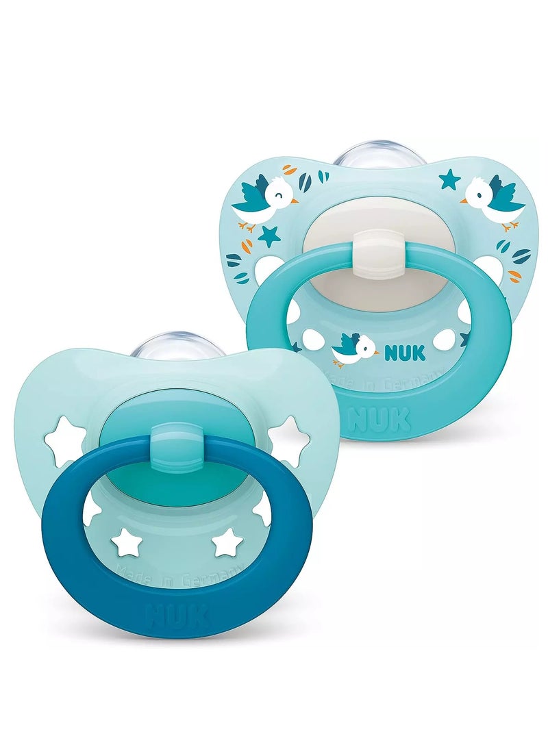 نوك لهّايات NUK | 2 عبوة لهّايات | حلمة قلوب | لهّايات سيليكون خالية من مادة BPA | لهّايات مضادة للتفلطح | لعبة تسنين الأطفال - Image 2