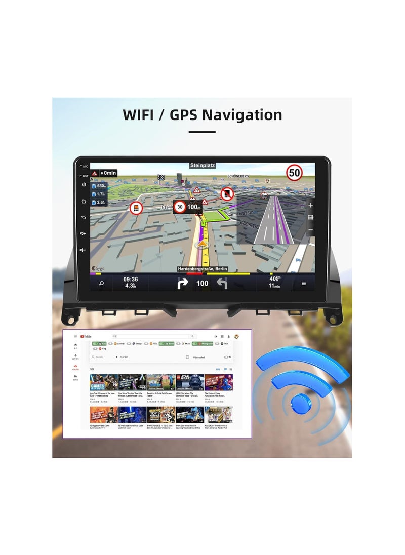 SHEZA STAR - Android Screen For Mercedes Benz C Class W204 S204 2007 To 2014 6GB RAM 128GB ROM Mirror-Link Wi-Fi BT, Radio GPS Navigation, 9 Inch Support SIM Card, Apple Carplay, IPS Touch Screen with AHD Camera - Image 1