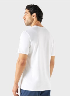 Iconic Iconic Slogan Print Crew Neck T-shirt with Short S  - Image 2