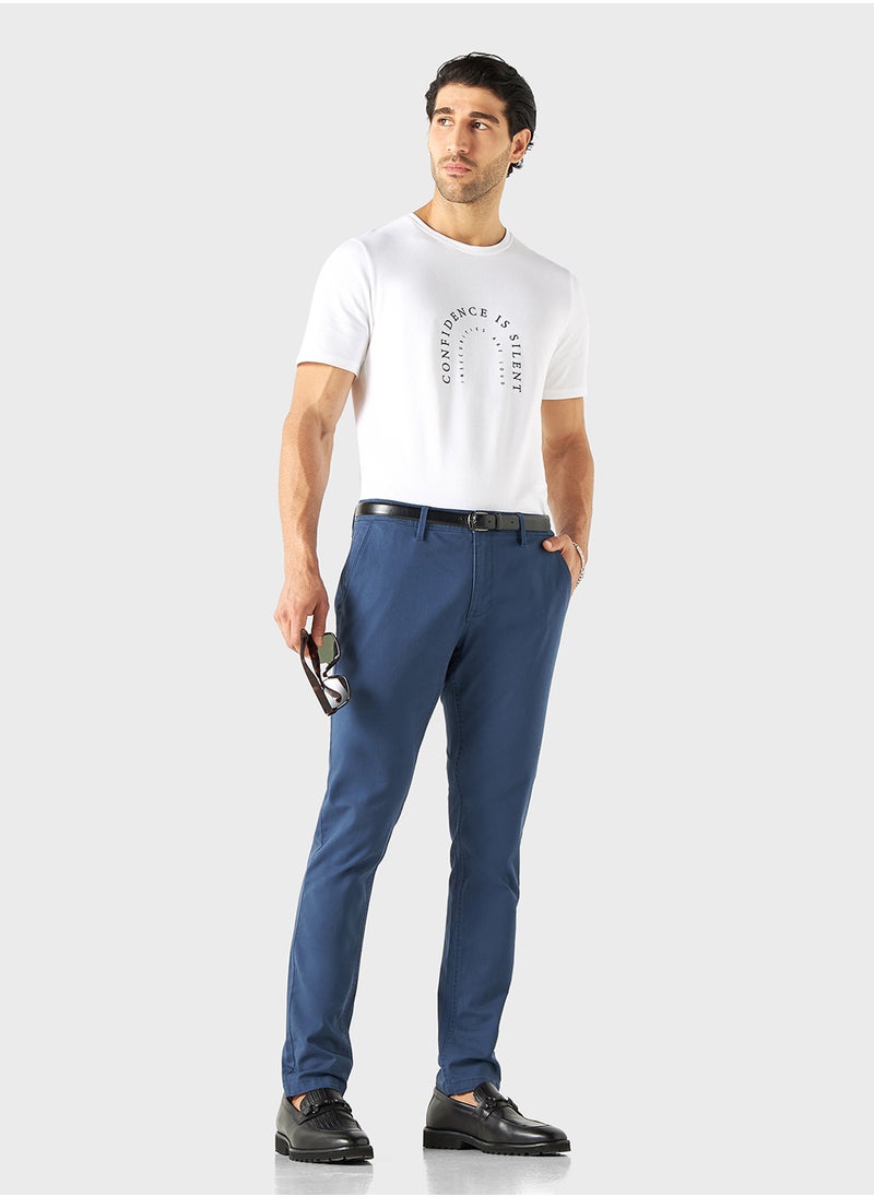 Iconic Iconic Slogan Print Crew Neck T-shirt with Short S  - Image 4