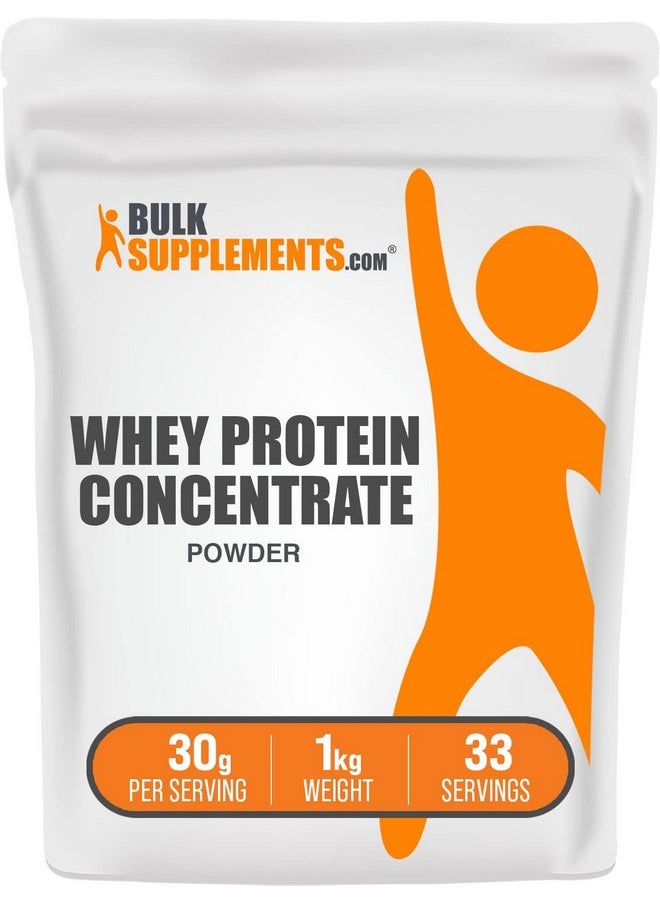 BulkSupplements BulkSupplements.com Whey Protein Concentrate Powder 80% - Unflavored Protein Powder, Flavorless Protein Powder, Whey Protein Powder - Gluten Free, 30g per Serving, 1kg (2.2 lbs) (Pack of 1)  - Image 1