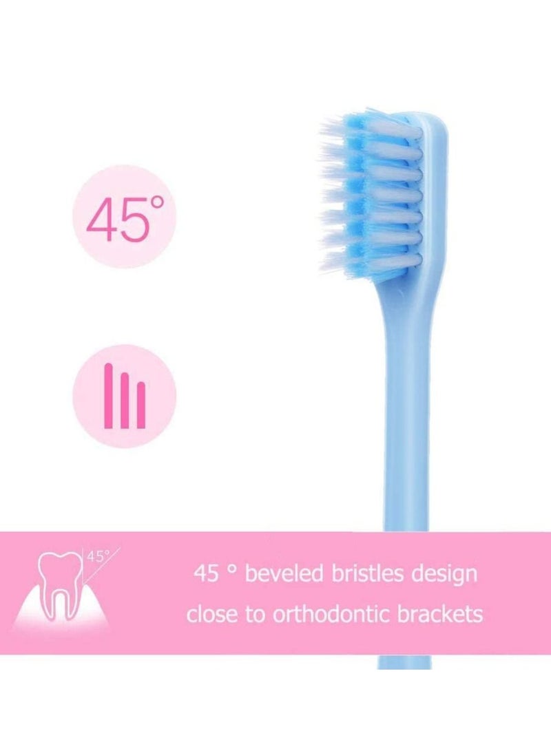 KASTWAVE 4 Pcs V-Shaped Orthodontic Toothbrush Soft Bristle with One Inter-Dental Brush Interdental Brush Soft Bristle Braces Brushes - Image 2
