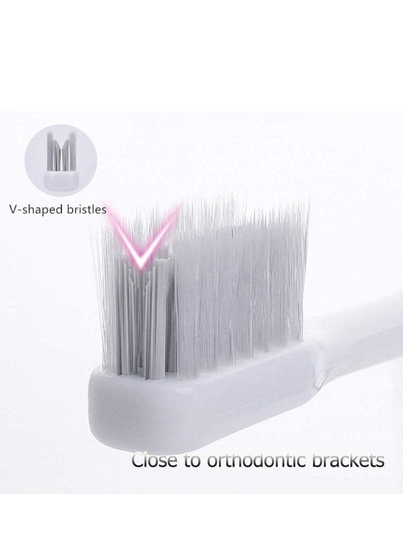 KASTWAVE 4 Pcs V-Shaped Orthodontic Toothbrush Soft Bristle with One Inter-Dental Brush Interdental Brush Soft Bristle Braces Brushes - Image 4