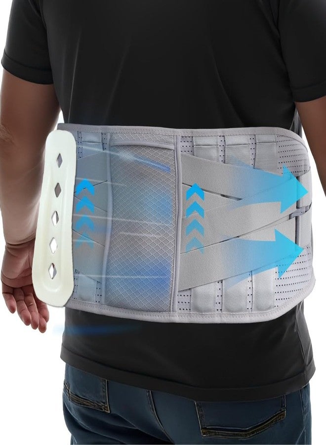 King Mills Plus Size Back Brace, Ergonomic Design Back Support Brace, Obese Belly Support for Sciatica Pain Relief, Scoliosis. Customizable Supports Bars – Fits Belly from 52" to 60" - Image 1