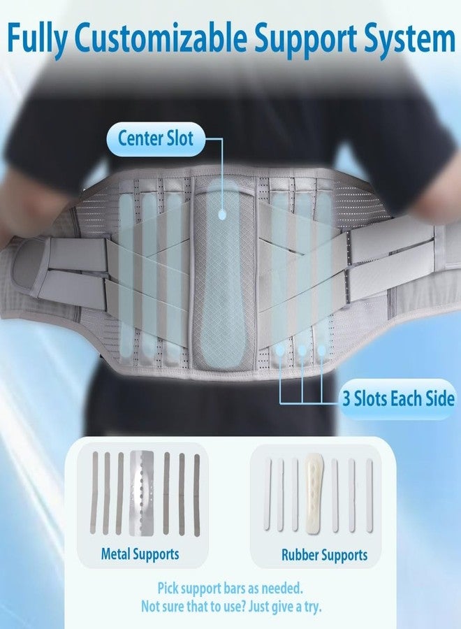 King Mills Plus Size Back Brace, Ergonomic Design Back Support Brace, Obese Belly Support for Sciatica Pain Relief, Scoliosis. Customizable Supports Bars – Fits Belly from 52" to 60" - Image 3