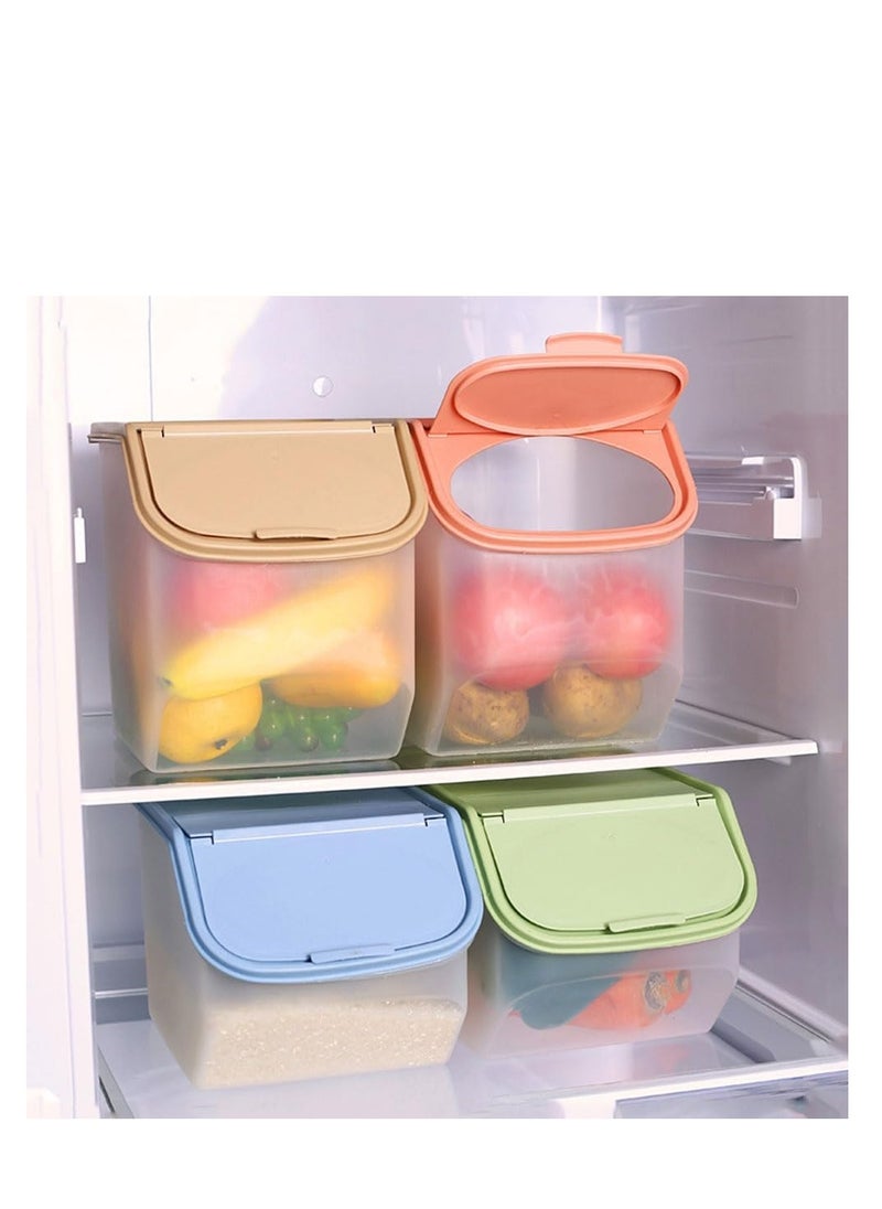 Generic - Plastic Rice Container 5kg, Clear Cereal Storage Container with Measuring Cup,Flour Barrel Bucket,BPA Free Food Storage Container with Lid,Dry Food Dispenser Box For Rice,Grain,Beans,Pet Food (Blue) - Image 1
