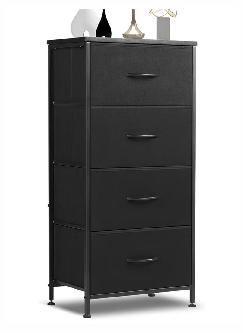 EzzySo Dresser with 4 Drawers Storage Tower Storage Cabinet Bedroom Dresser Wide Storage Chest with Easy Pull Handle  - Image 1