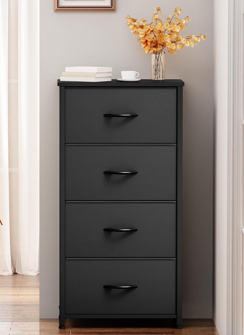 EzzySo Dresser with 4 Drawers Storage Tower Storage Cabinet Bedroom Dresser Wide Storage Chest with Easy Pull Handle  - Image 3