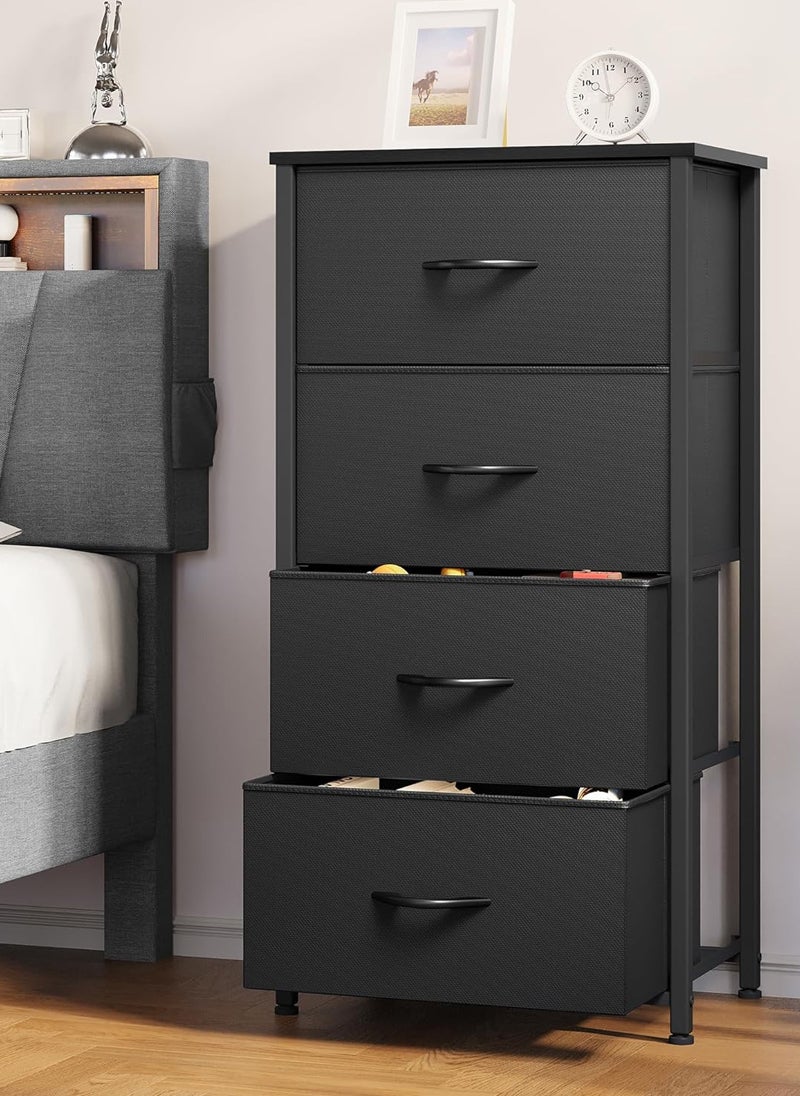 EzzySo Dresser with 4 Drawers Storage Tower Storage Cabinet Bedroom Dresser Wide Storage Chest with Easy Pull Handle  - Image 2