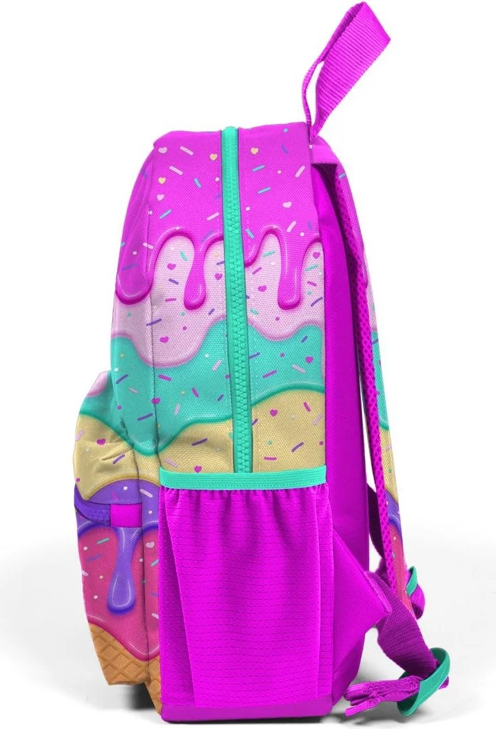 CORAL HIGH Mini Nest Backpack Pink Colorful Ice Cream Patterned Two Compartments 23531