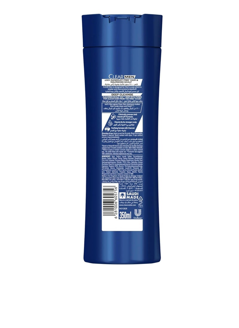 Clear Men Anti-Dandruff Shampoo Deep Cleanse with Charcoal & Mint- 350ml
