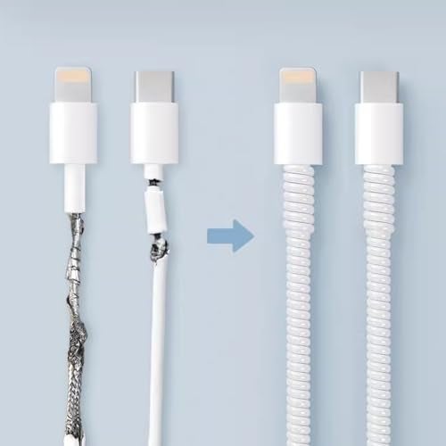 NOTYEX Ultimate Spiral Chargers Cable Protector Protective Sleeve Cover, Headphone Saver for Mobile Phone, iPhone and Android Charging Cables (Shine 1 PEC) - Image 2