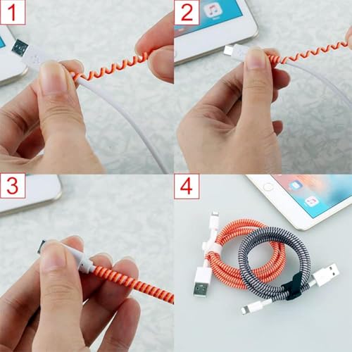 NOTYEX Ultimate Spiral Chargers Cable Protector Protective Sleeve Cover, Headphone Saver for Mobile Phone, iPhone and Android Charging Cables (Shine 1 PEC) - Image 3