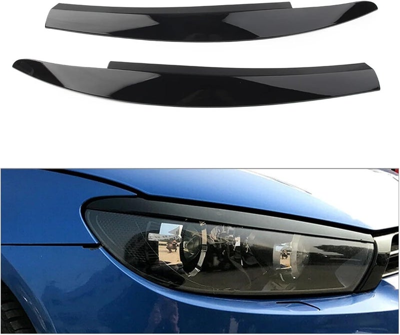 QASULER Glossy Black Headlight Eyelid Trim for VW Scirocco - Image 4