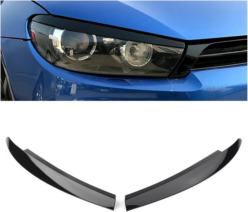QASULER Glossy Black Headlight Eyelid Trim for VW Scirocco - Image 5