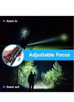 ELTRAZONE Rechargeable LED Flashlight, Ultra Bright Zoomable Flashlights, with 5 Modes, Adjustable High Lumens, Water Resistant, Handheld Light with Power Indicator for Camping/Outdoor/Emergency  - Image 3