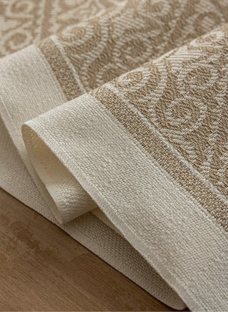 PINKSAMA Waterproof and Stain-Resistant Tassel Table Runner, Cream and Brown Striped Tablecloth, Macrame Bohemian Weave Dining Table Decor for Kitchen, Living Room, and Dining Room, Home Decor Gift Idea - Image 4