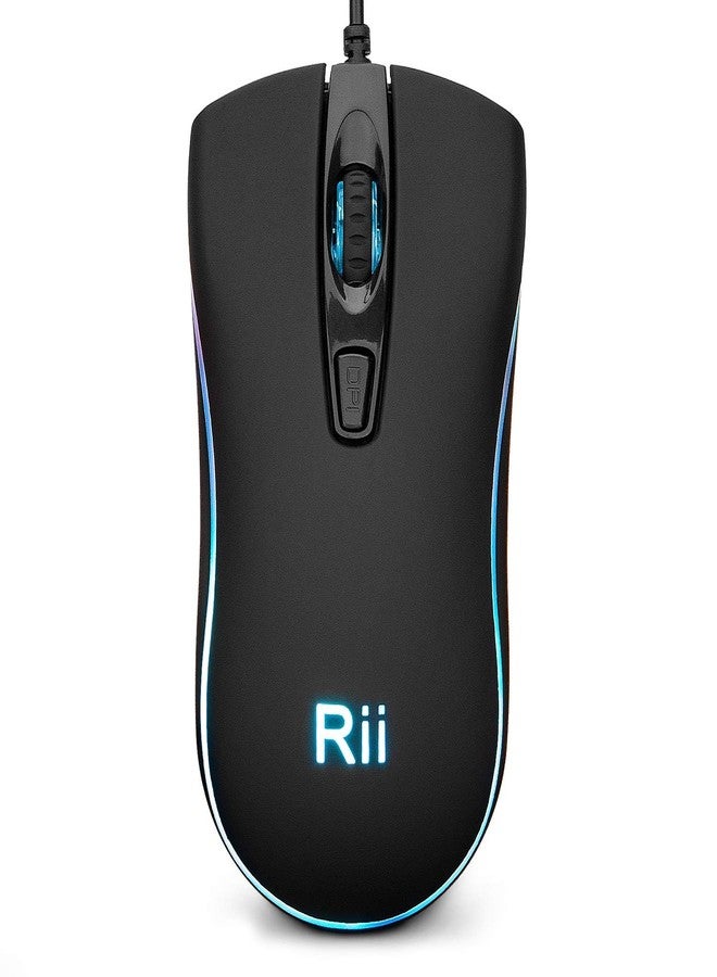 Rii RM105 Wired Mouse,Computer Mouse with Colorful RGB Backlight,Comfortable Grip Ergonomic Optical,USB Wired Mice Support Windows PC, Laptop,Desktop,Notebook,Chromebook - Image 1