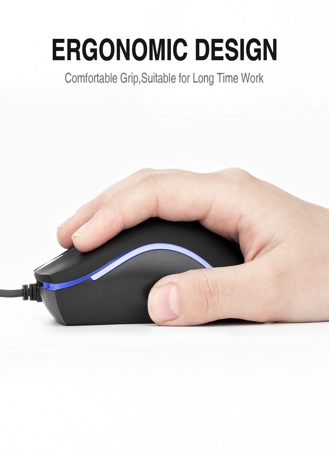 Rii RM105 Wired Mouse,Computer Mouse with Colorful RGB Backlight,Comfortable Grip Ergonomic Optical,USB Wired Mice Support Windows PC, Laptop,Desktop,Notebook,Chromebook - Image 5