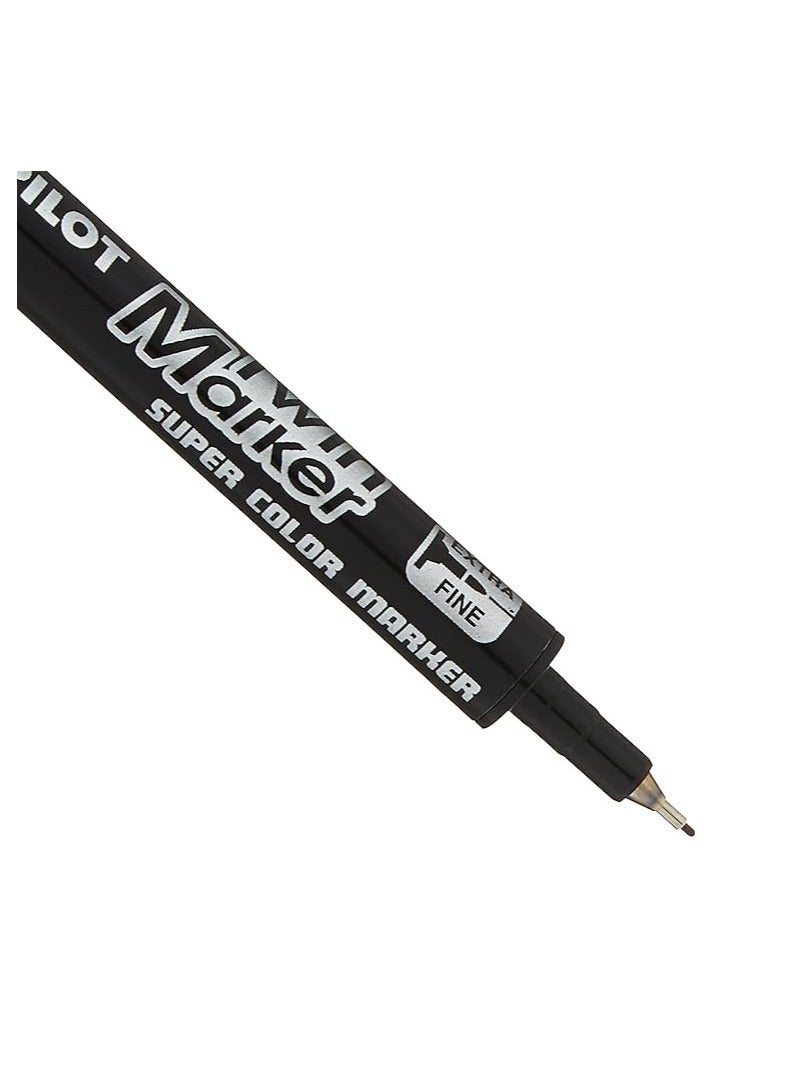PILOT 5 Pieces Fine Tip Twin Marker Pen Black - Image 1