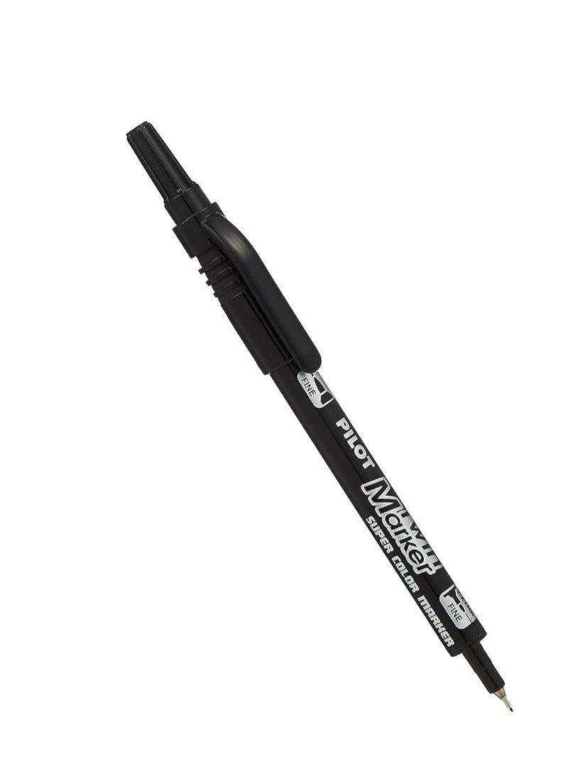 PILOT 5 Pieces Fine Tip Twin Marker Pen Black - Image 3