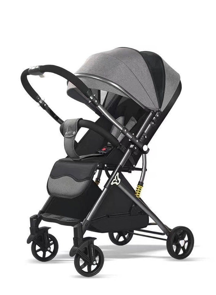 شيكو عربة أطفال شيكو خفيفه بذراع قلاب وعجلات مضادة للتثقب بها سله تخزين لاساسيات الطفل وقماش كتان معالج ضد الوبر - Image 1