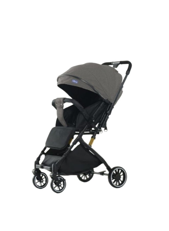 شيكو عربة أطفال شيكو خفيفه بذراع قلاب وعجلات مضادة للتثقب بها سله تخزين لاساسيات الطفل وقماش كتان معالج ضد الوبر - Image 1