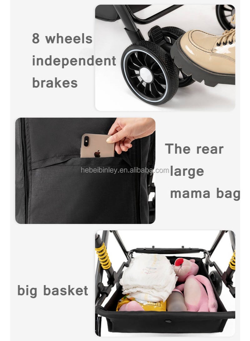 شيكو عربة أطفال شيكو خفيفه بذراع قلاب وعجلات مضادة للتثقب بها سله تخزين لاساسيات الطفل وقماش كتان معالج ضد الوبر - Image 5