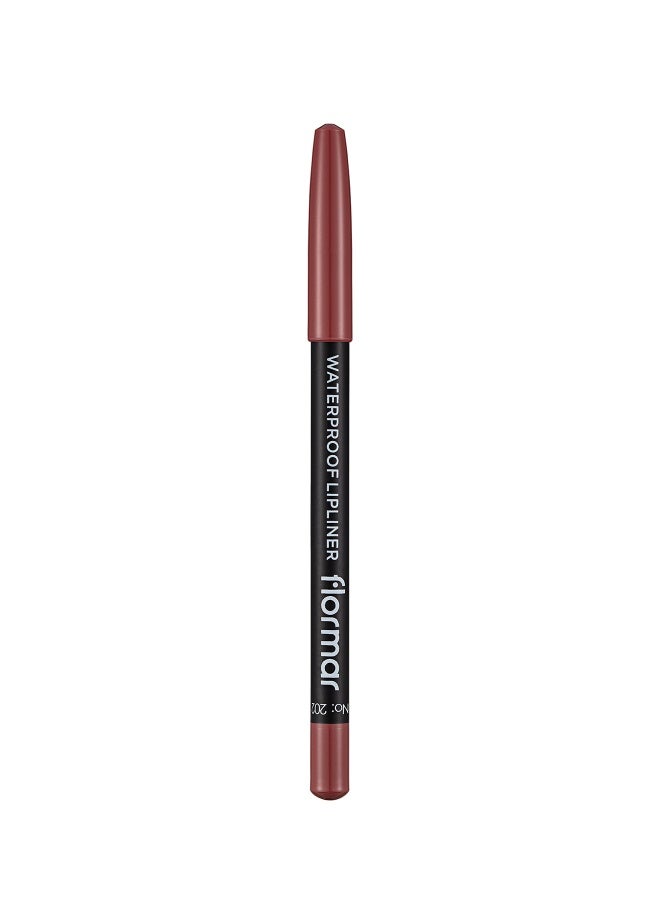 flormar Waterproof Lip Liner Pencil 202 Soft Pink Brown - Image 2