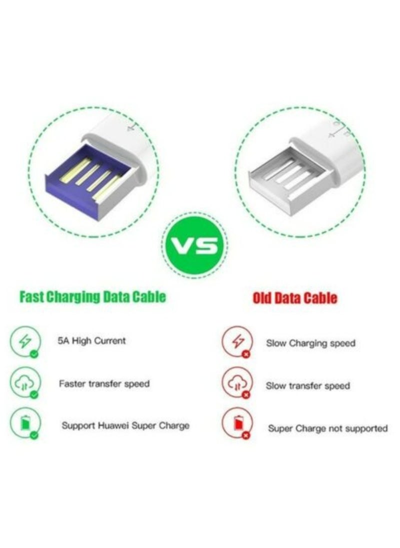 5A Type C USB-C 1M/ Super Charge Fast Data Cable for Huawei P20 P30 Pro Mate
