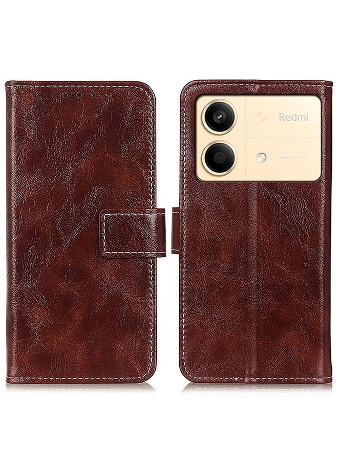 Case For Xiaomi Redmi Note 13R Pro Retro Crazy Horse Texture Leather Phone Case