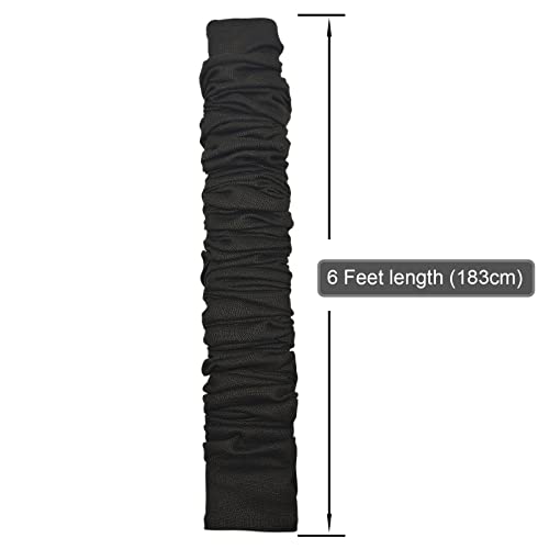 EIFHYT Fabric Cord Cover & Chandelier Chain Cover 2 Pack 6Feet Length for Chandelier Lighting Wires Natural Burlap Easy to Install (Black) - Image 2