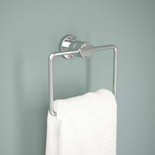 Delta Nicoli 1Pack Hand Towel Holder Polished Chrome Towel Racks for Bathroom Wall Square Towel Ring Holder for Bath Towel Hanger for Kitchen Bathroom Accessories NIC46PC - Image 3