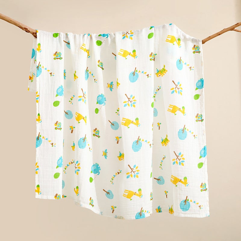 منشفة قطنية بطبقتين لحديثي الولادة ناعمة وقابلة للتنفس غطاء منشفة استحمام بطانية لف الطفل منتجات الأطفال منشفة لف - Image 1