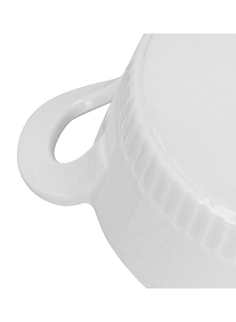 Fissman طبق خبز دائري مكون من قطعتين، مقاس 10.5×6 سم، 250 مل، بورسلين أبيض أنيق، سلسلة هوريكا - Image 5