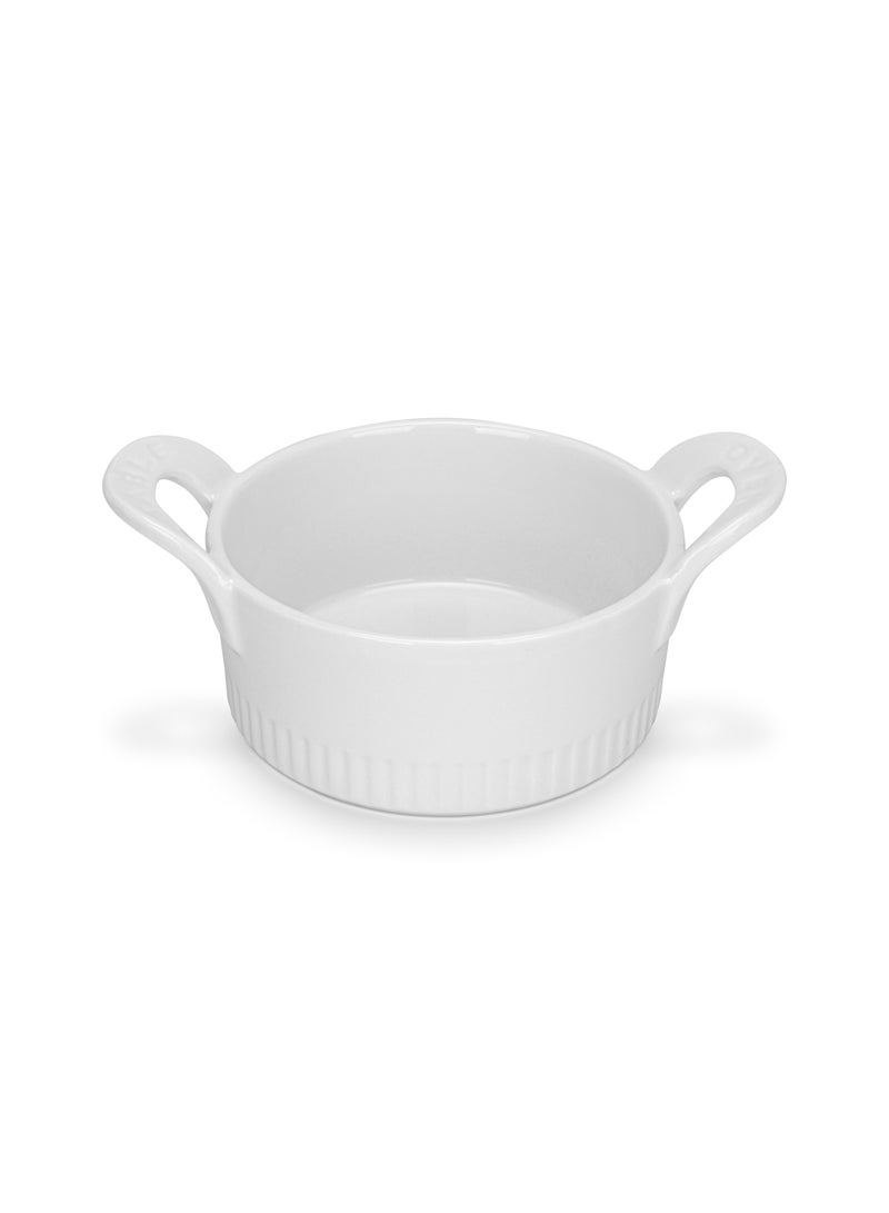 Fissman طبق خبز دائري مكون من قطعتين، مقاس 10.5×6 سم، 250 مل، بورسلين أبيض أنيق، سلسلة هوريكا - Image 2