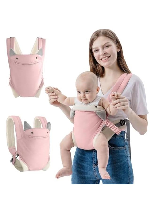 HOOKOR Baby Carrier Newborn to Toddler with Pocket, 4-in-1 Easy to Wear Ergonomic Adjustable Breathable Carrier Slings, Perfect for Baby Infants up to 35 lbs Toddlers (Pink)  - Image 1