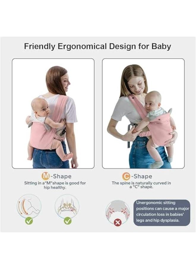 HOOKOR Baby Carrier Newborn to Toddler with Pocket, 4-in-1 Easy to Wear Ergonomic Adjustable Breathable Carrier Slings, Perfect for Baby Infants up to 35 lbs Toddlers (Pink)  - Image 5