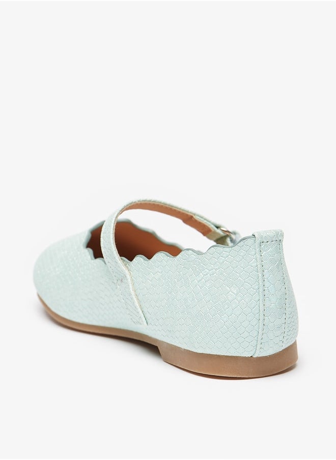 JUNIORS - Girls Textured Mary Jane Shoes with Hook and Loop Closure - Image 1