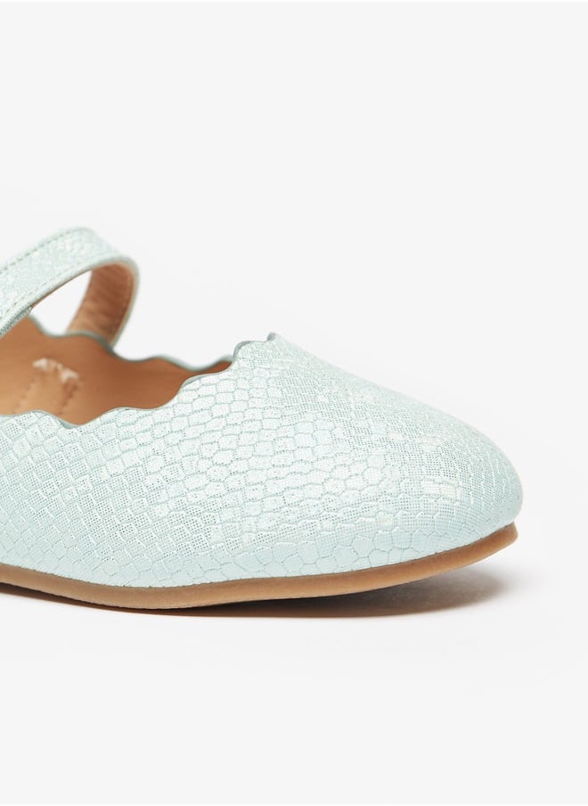 JUNIORS - Girls Textured Mary Jane Shoes with Hook and Loop Closure - Image 1